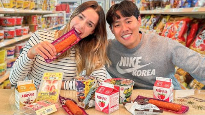 Eating ONLY Korean Convenience Store Foods For Lunch! *Australian GF Shocked By Korean Snacks*